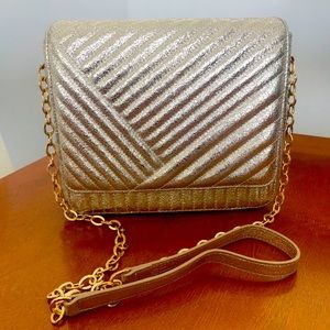 Gold Leather Quilted Shoulder/crossbody bag NWT